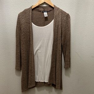 Women's Tan Top Open Cardigan